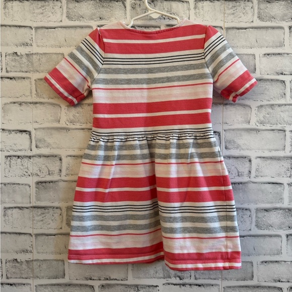 SOLD!! Little girl Gymboree multi color stripe short sleeve sweatshirt dress 6 - Picture 2 of 4